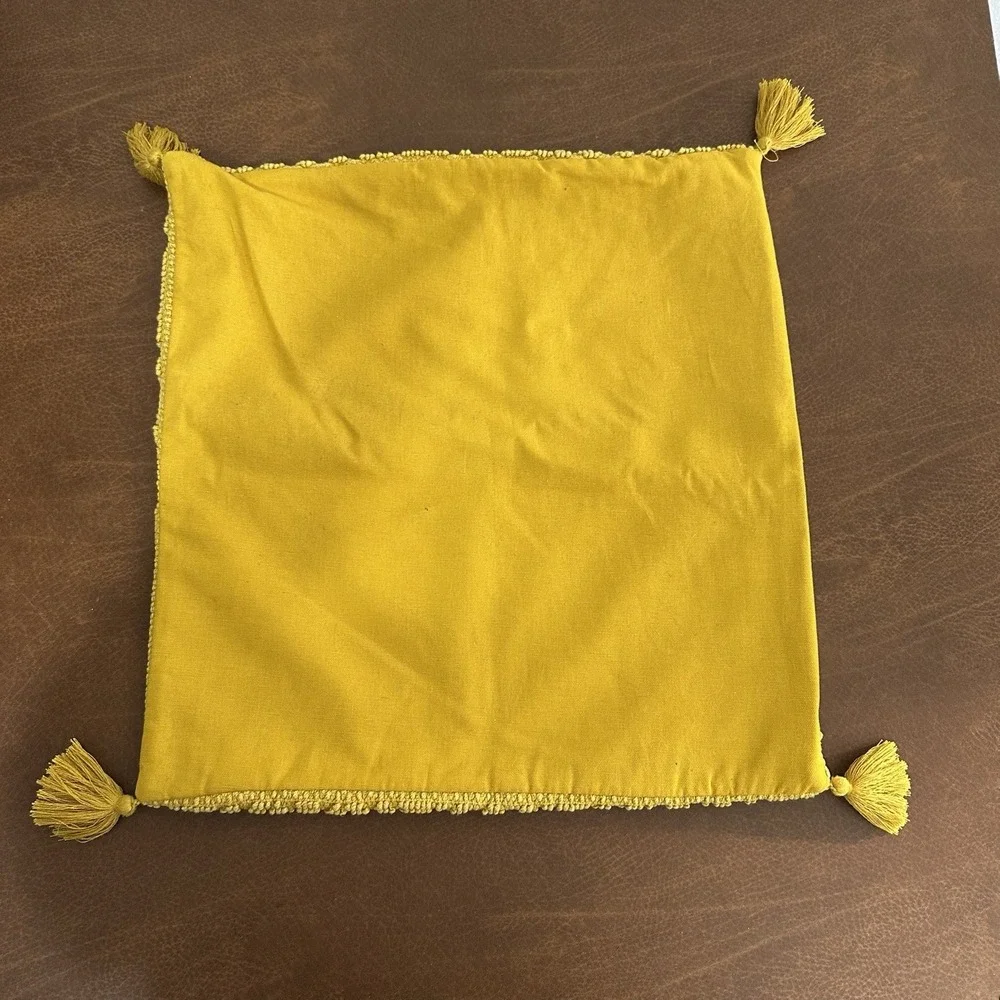 Opal House Toss Pillow Cases Lot of 2 Gold Cream & Brown w/Tassels 1 Yellow Case